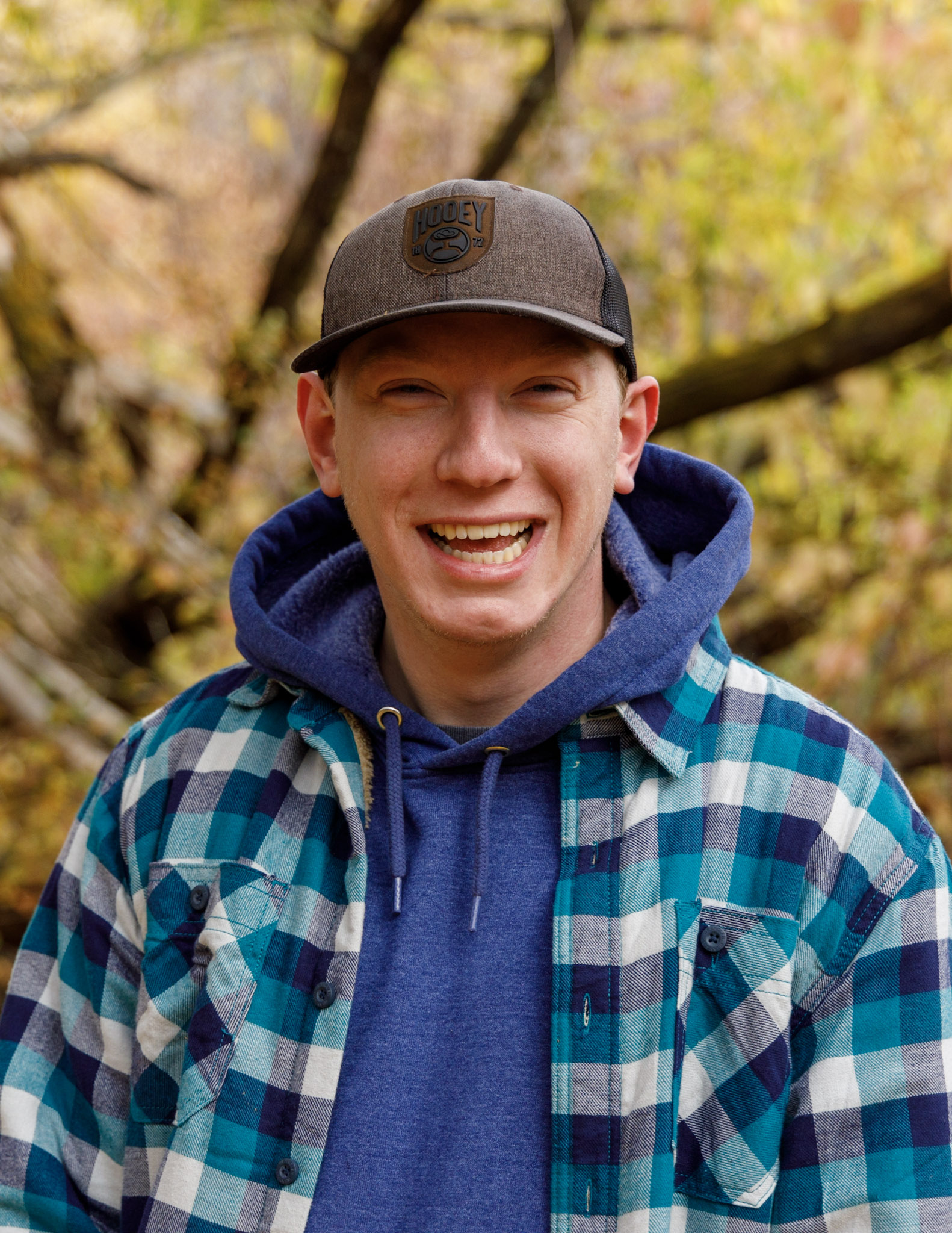 Portrait photo, plaid jacket